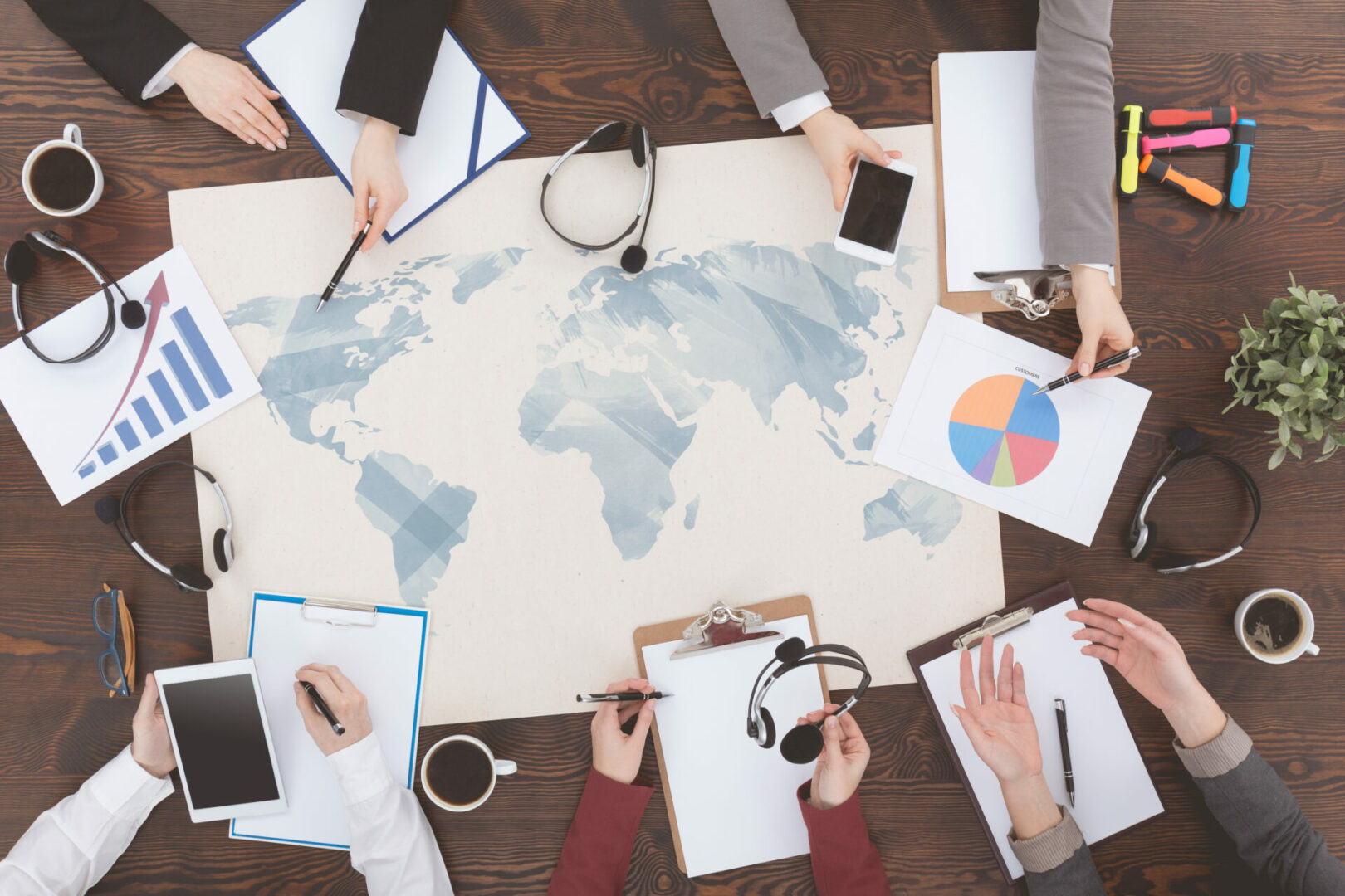 Telemarketers having a meeting